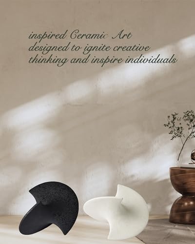 UPWOIGH Black Ceramic Inspired Decor, 5.12x7.28x5.12 in Handmade Premium Personalized Ceramic Balancing Sculpture for Living Room,Table Décor,1Pack - Image 5