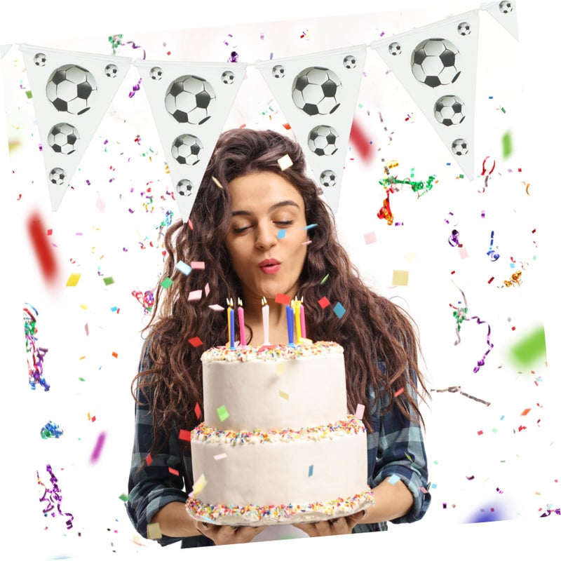 Soccer Football Birthday Banner Triangle Flag Party Decorations 12 Feet - Image 3