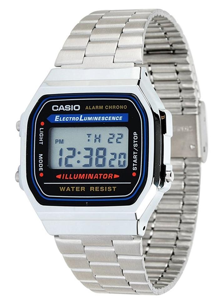 CASIO Men Stainless Steel Digital Watch A168WA-1WDF - 36 mm - Silver - Image 1