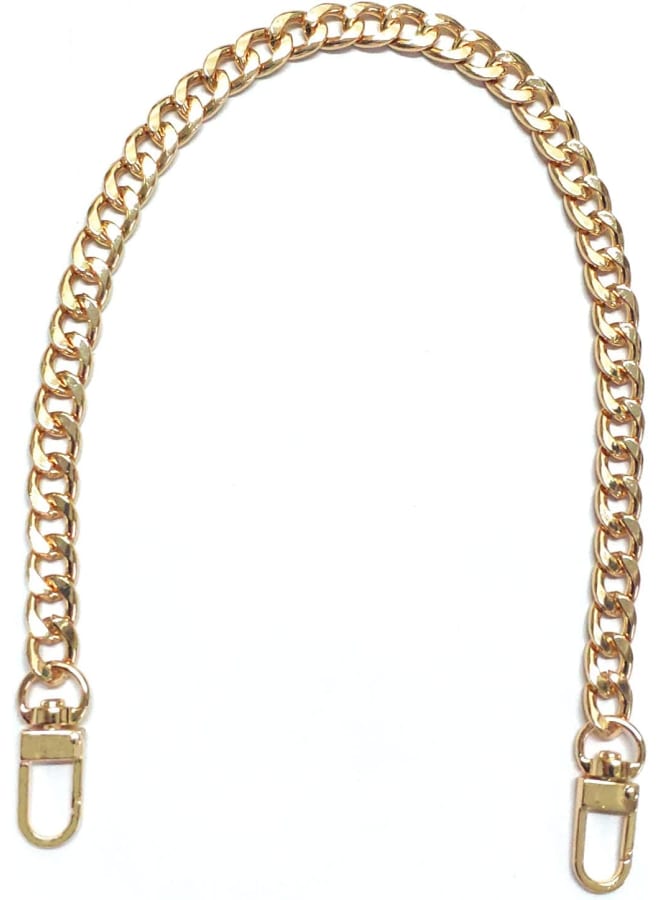 Short Purse Chain Shoulder Straps Replacement 23.6", DIY Flat Iron Purse Handles Bag Chain Wide 9mm, Handbag Chain Replacement Strap with Excellent Gold Plated Craft, Shiny Tone(Gold-60cm)  - Image 1