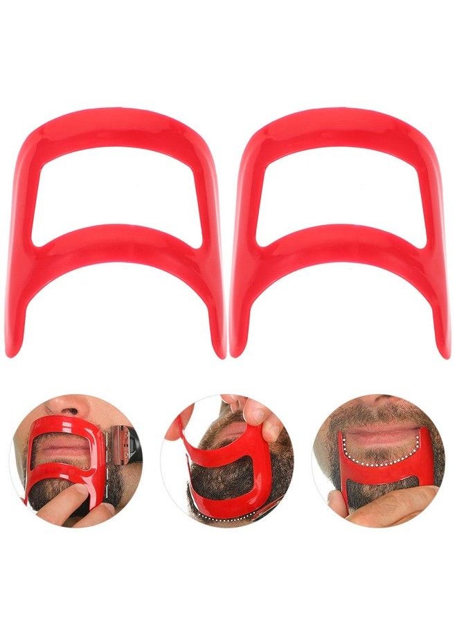 Healifty - Goatee Shaving Template Shaping Edge Up Tool For Goatee Trimming Lineup Beard Grooming Kit For Men One Size Fits All Self Cut Guide Use Barber Supplies 2Pcs - Image 1