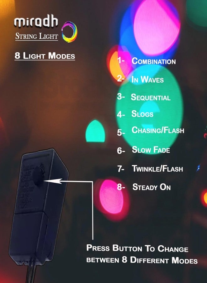 MIRADH 30M 120 Led Outdoor String Lights Decoration 8 Modes Diwali Lights for Decoration for Home,Lights for Diwali Decoration,led Lights for Home Decoration led Strip Lights (Multicolor) - Image 3