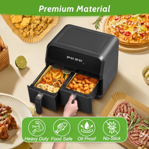 Tripho 360 Pcs 87 x 55 Unbleached Heavy Duty Air Fryer Paper Liners Disposable NonStick NonLeak Parchment Paper Liners for Airfryer Basket Deep Fryer Parts Accessories - Image 3