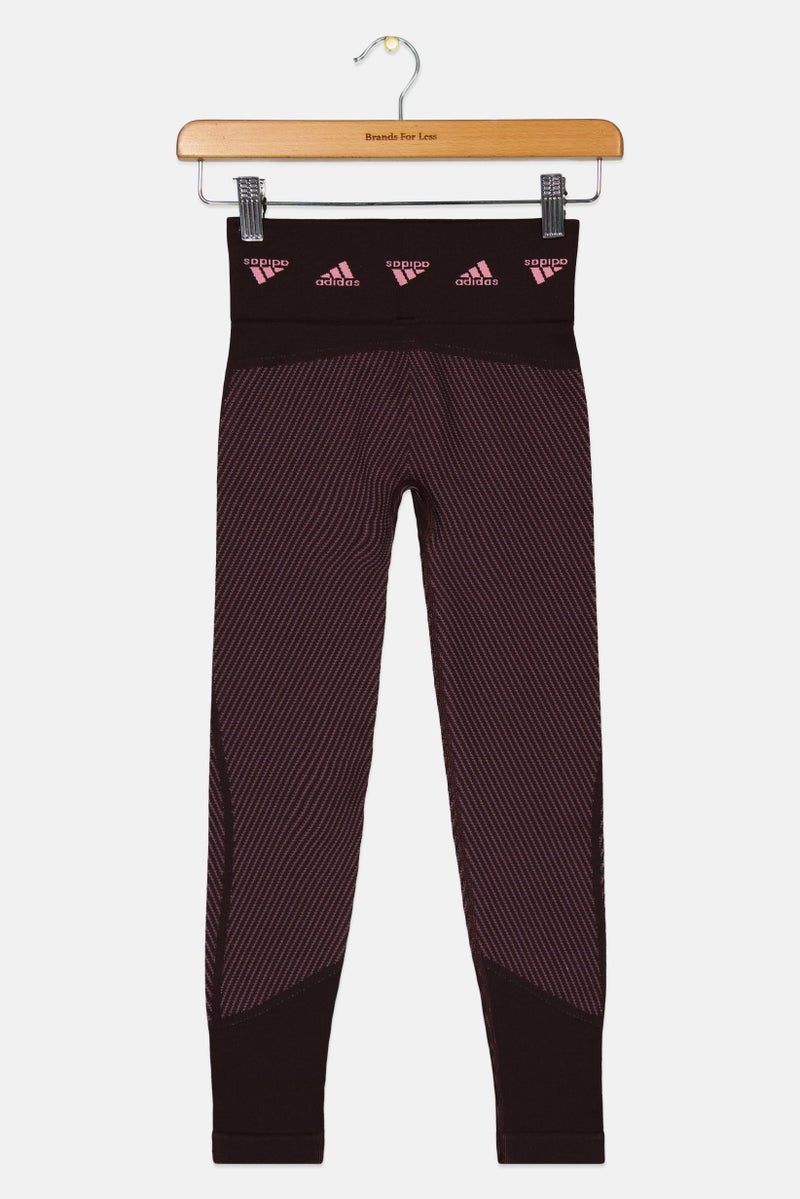 Adidas Kids Girl Sportswear Fit Training Leggings, Purple - Image 3