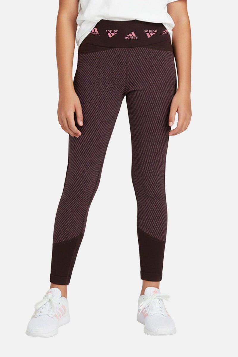 Adidas Kids Girl Sportswear Fit Training Leggings, Purple - Image 1