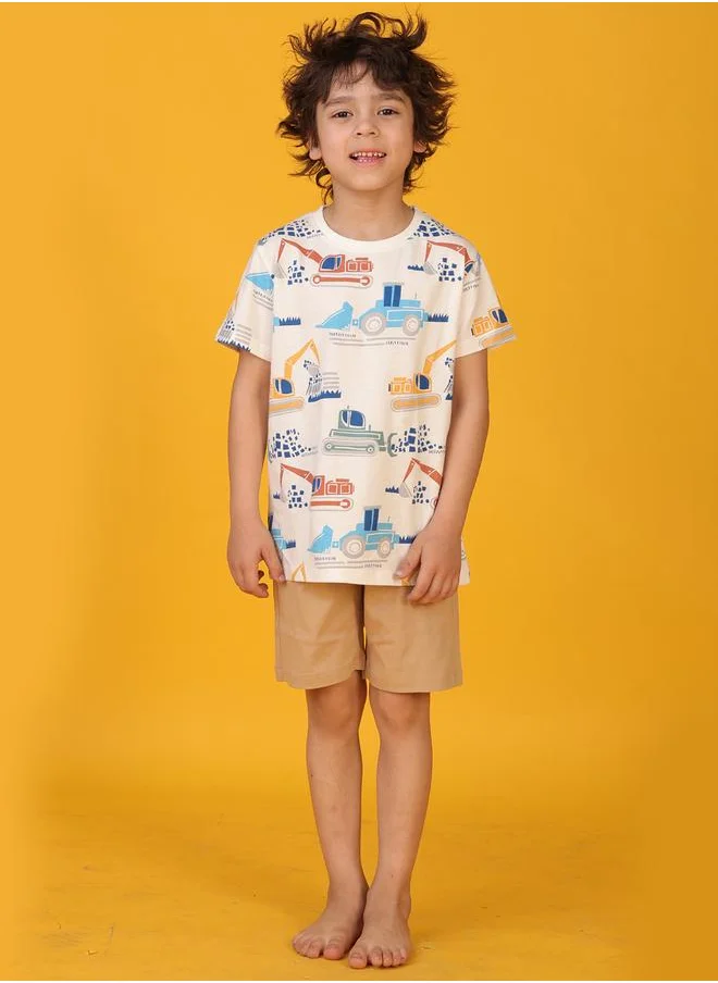 انثريلو Anthrilo All-Over Print Short Sleeve T-Shirt and Shorts Set