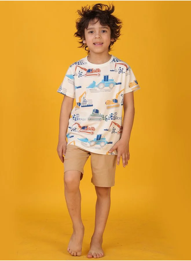 انثريلو Anthrilo All-Over Print Short Sleeve T-Shirt and Shorts Set