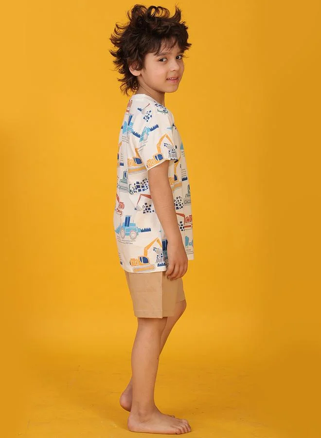 Anthrilo Anthrilo All-Over Print Short Sleeve T-Shirt and Shorts Set