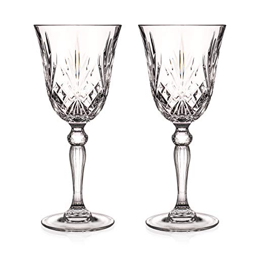 DIAMANTE Chatsworth Wine Glasses  Made from Premium Lead Free Crystal  Set of 2