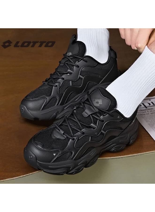 Lotto Men's Sports Shoes Autumn Retro Dad Sneakers Outdoor Hiking Casual Shoes Black 43 - Image 1
