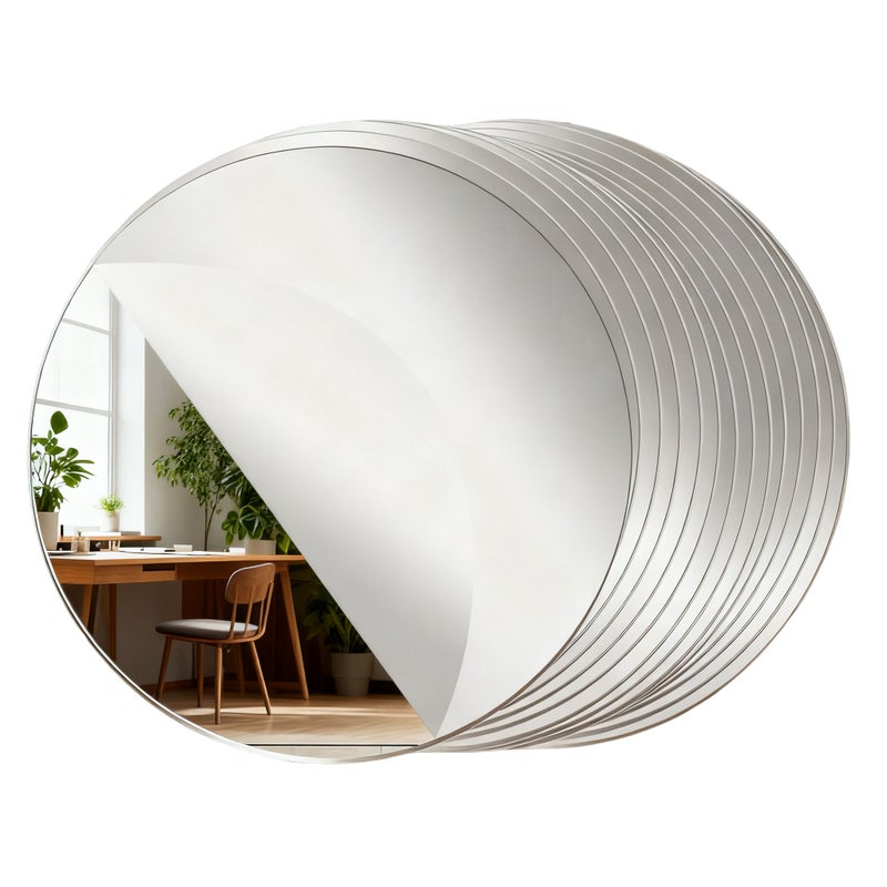 20cm Round Acrylic Decorative Mirror (Suitable for Tabletop Arrangements, Weddings, Wall Decoration, Home Living Room and Bedroom Decor, and DIY Crafts) 14PCS - Image 1