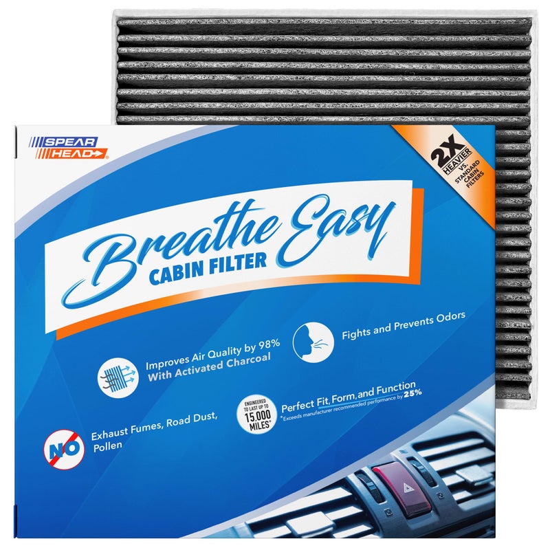 Spearhead Odor Defense Breathe Easy AC & Heater Cabin Filter | Fits Select 2014-2020 Cadillac, Chevrolet, GMC Like OEM | Up to 25% Longer Lasting w/Activated Carbon (BE-809) - Image 1
