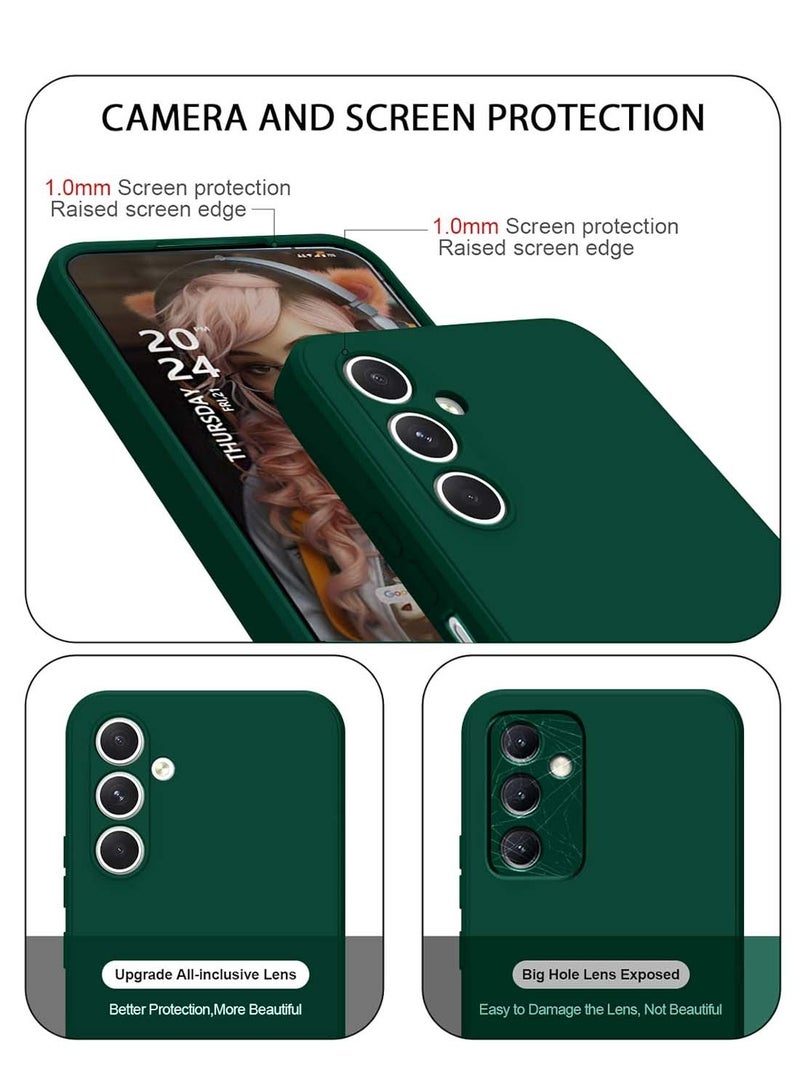 Wtech Samsung Galaxy M16 5G / Samsung Galaxy F16 5G 2025 Premium Soft Liquid Silicone Case Cover (MCRPSN) - Dark Green - Image 2