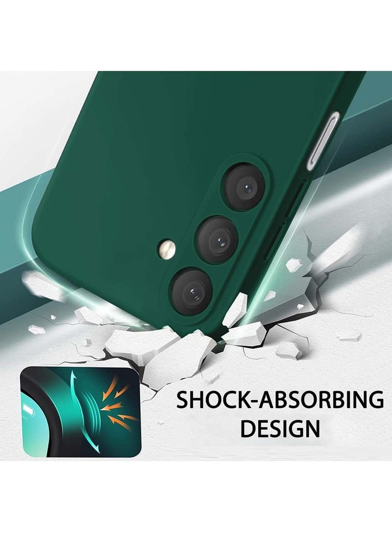 Wtech Samsung Galaxy M16 5G / Samsung Galaxy F16 5G 2025 Premium Soft Liquid Silicone Case Cover (MCRPSN) - Dark Green - Image 4