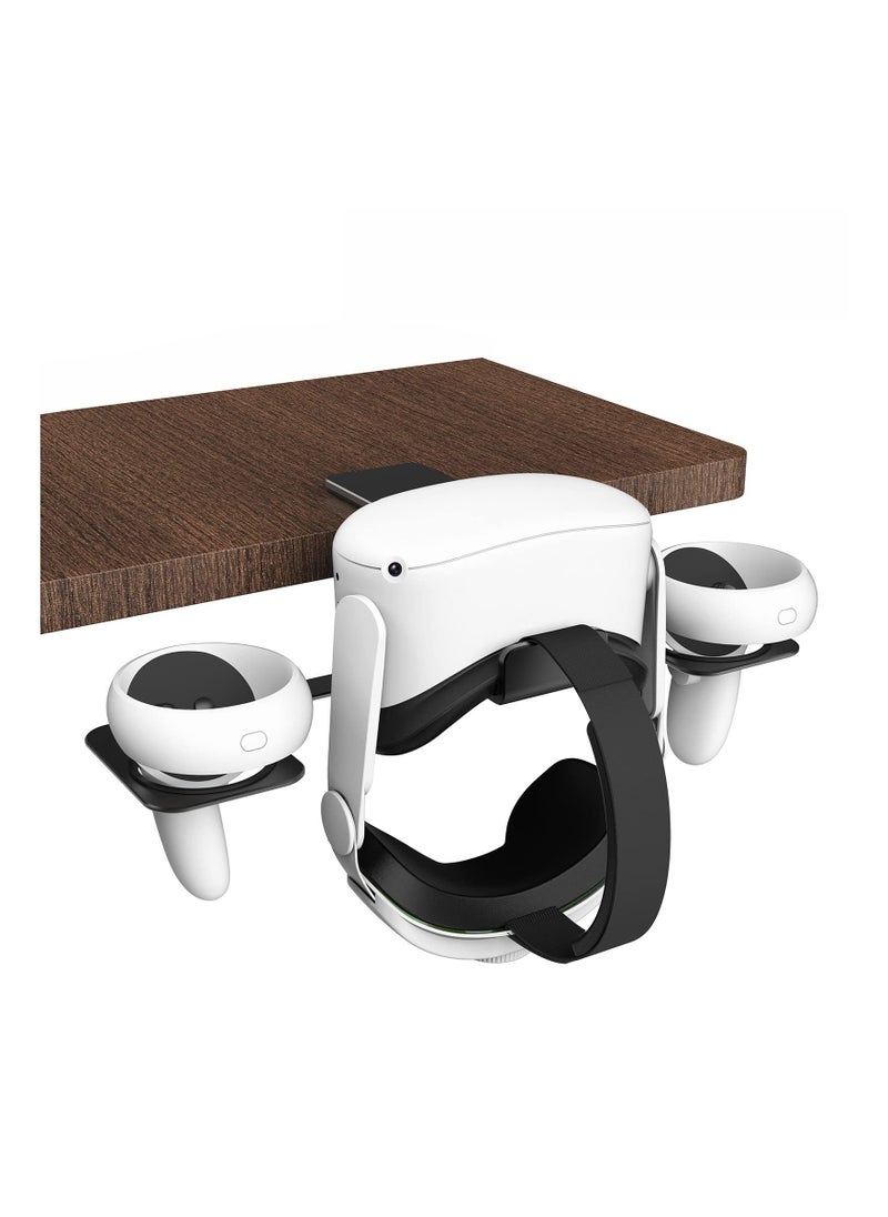 SYOSI - SYOSI VR Display Holder Stand Under Desk Virtual Reality Headsets Metal Stand Storage Hook Universal Clamp-on Desk Hanger Hooks for Oculus Quest 2/Quest/Rift S, HTC Vive Pro, PSVR 2 - Image 1