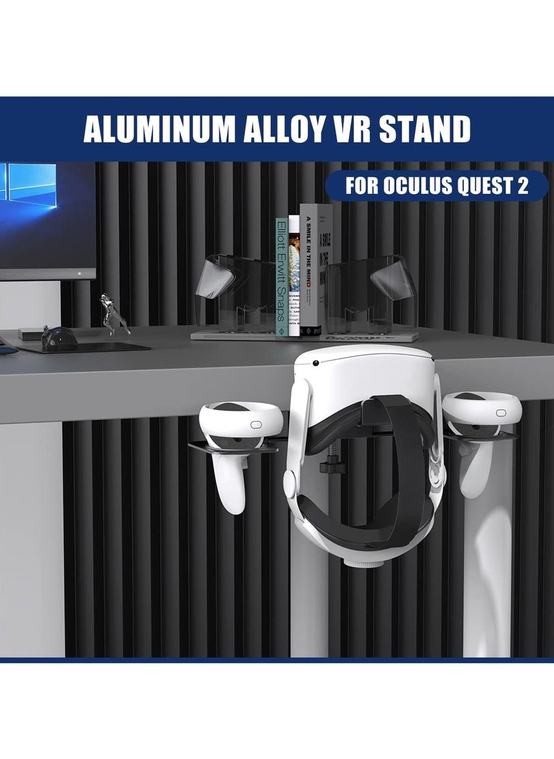 SYOSI - SYOSI VR Display Holder Stand Under Desk Virtual Reality Headsets Metal Stand Storage Hook Universal Clamp-on Desk Hanger Hooks for Oculus Quest 2/Quest/Rift S, HTC Vive Pro, PSVR 2 - Image 1