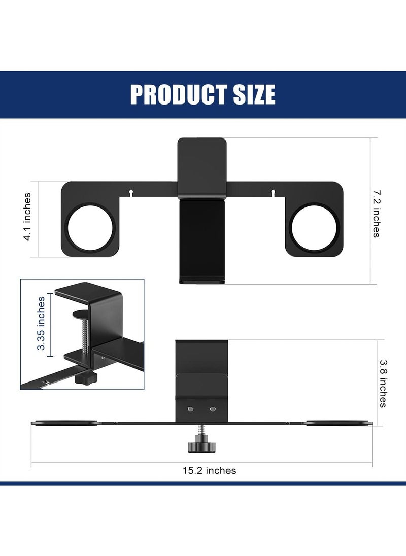 SYOSI - SYOSI VR Display Holder Stand Under Desk Virtual Reality Headsets Metal Stand Storage Hook Universal Clamp-on Desk Hanger Hooks for Oculus Quest 2/Quest/Rift S, HTC Vive Pro, PSVR 2 - Image 1