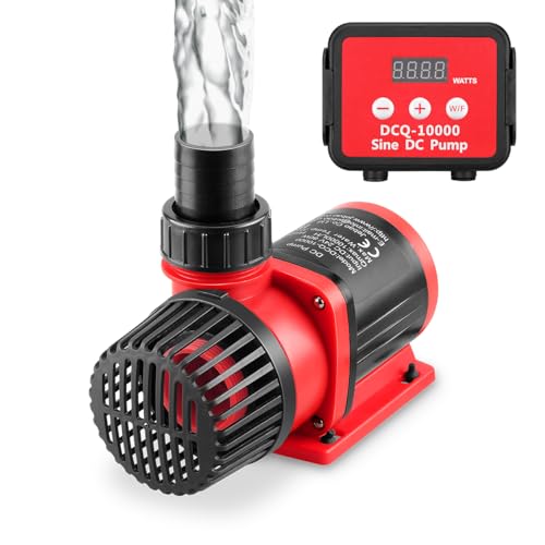 JEREPOND 2640GPH 80W Aquarium DC Retrun Pump With LCD display Controller,DC24V 18FT Lift Controllable water pump for fresh and marine water fish tank,100 speeds ECO Quiet inline and submersible pump - Image 1