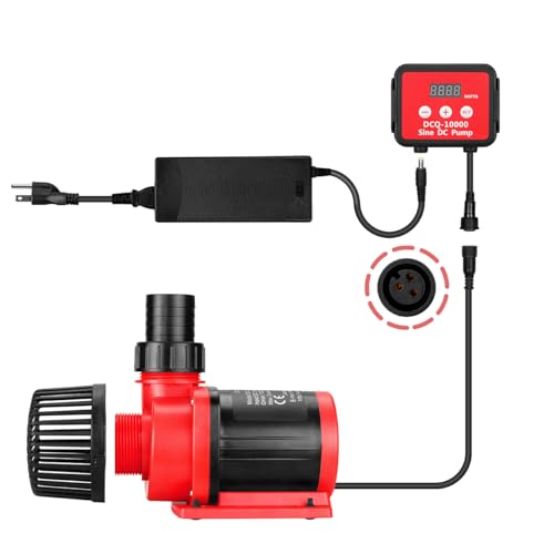 JEREPOND 2640GPH 80W Aquarium DC Retrun Pump With LCD display Controller,DC24V 18FT Lift Controllable water pump for fresh and marine water fish tank,100 speeds ECO Quiet inline and submersible pump - Image 4