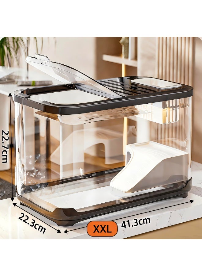 حوض سمك، طقم حوض سمك صغير مع مصباح عشب مائي وفلتر مضخة أكسجين للمبتدئين، حوض سمك بلاستيكي شفاف لأسماك البيتا والأسماك الذهبية والسلاحف - Image 5