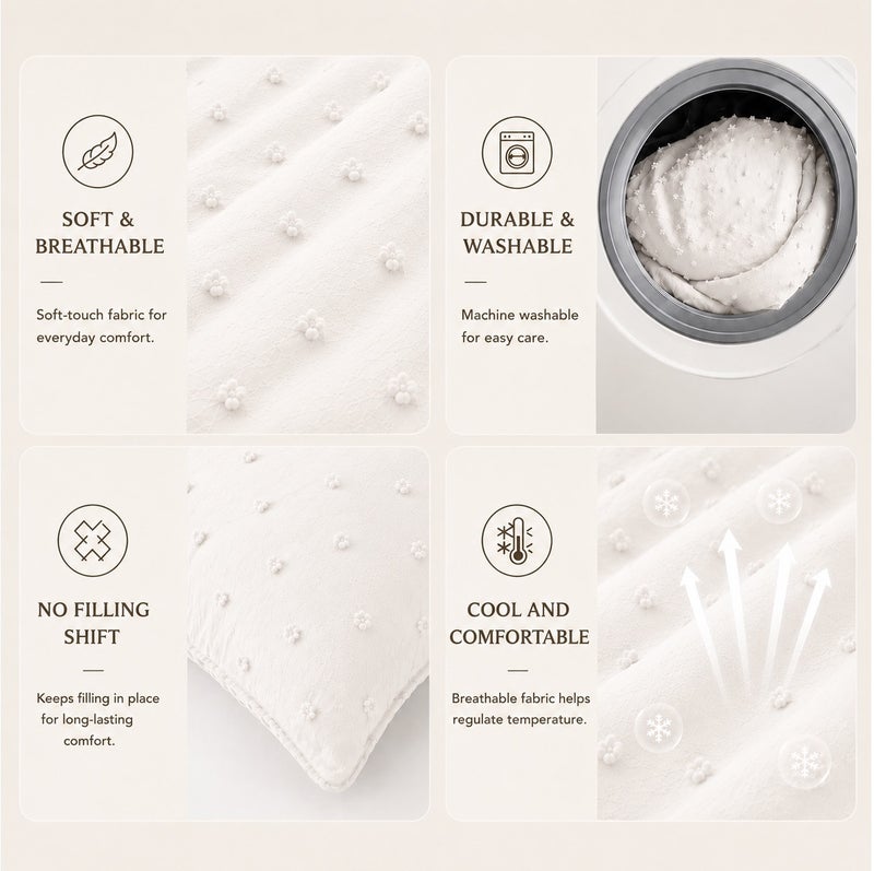 HOMETOPIA Luxury King Size 6-Piece Comforter Set 264×229 cm – Embossed Fabric, Ultra Soft & Breathable Fabric, Comfortable, All-Season Use, Premium Quality, Ideal for AC Rooms & Home Use in Saudi Arabia. - Image 5