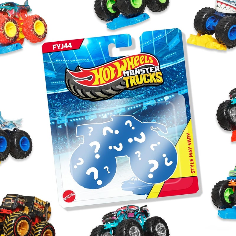 هوت ويلز مجموعة شاحنات ® Monster Trucks بمقياس 1:64 مصنوعة بطريقة الصب بالقالب (Die-Cast) مع عجلات ضخمة - Image 1