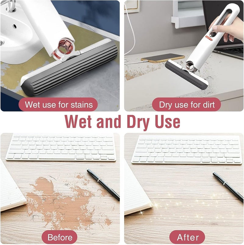 MASAYUKI MASAYUKI Mini Mop for Kitchen Portable Mini Mop Kitchen Cleaning Tools Home Kitchen Self Squeeze Mop Sponge for Bathroom Glass Cleaner Short Mop - Image 3