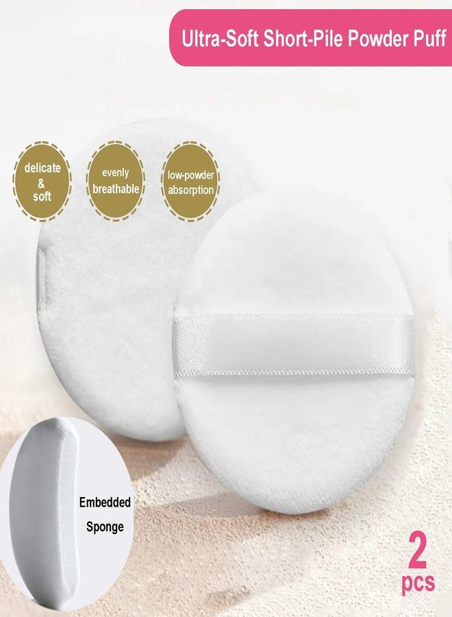 Qopoto 5 Pieces Large Body Powder Puff and Powder Container, Crystal Case for Dust Puff, Powder applicator with Box for Face and Body (Color, Butterfly) - Image 5