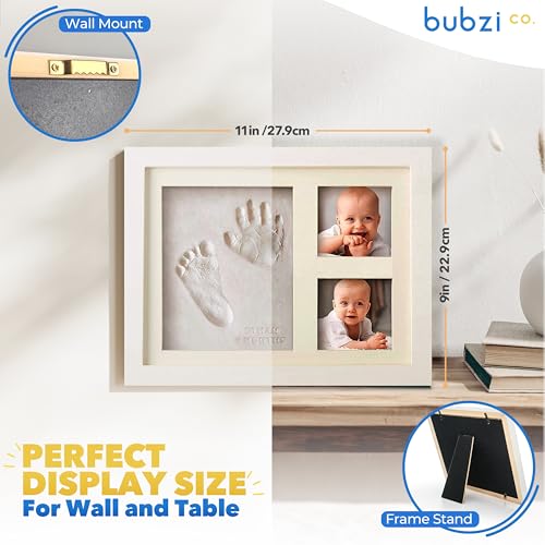 Bubzi Co Baby Footprint Kit, Baby Foot and Hand Print Kit, Baby Keepsake Frame, Nursery Pictures Frames, Hand Print Mold Kit, New Mom Gifts, Baby Newborn Essentials Must Haves, Baby Shower Gifts - Image 4