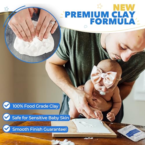 Bubzi Co Baby Footprint Kit, Baby Foot and Hand Print Kit, Baby Keepsake Frame, Nursery Pictures Frames, Hand Print Mold Kit, New Mom Gifts, Baby Newborn Essentials Must Haves, Baby Shower Gifts - Image 3