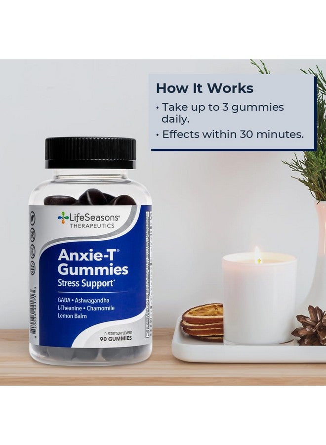 لايف سيزنز Anxie-T - Stress Relief Gummy - مكمل غذائي من الفيتامينات لدعم الحالة المزاجية والتركيز الذهني - اشعر بالهدوء والاسترخاء - يخفف التوتر بسرعة - أشواغاندا وحمض جاما أمينوبوتيريك وإل ثيانين - 90 قطعة حلوى - Image 3