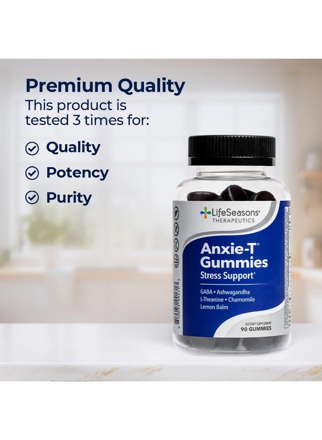 لايف سيزنز Anxie-T - Stress Relief Gummy - مكمل غذائي من الفيتامينات لدعم الحالة المزاجية والتركيز الذهني - اشعر بالهدوء والاسترخاء - يخفف التوتر بسرعة - أشواغاندا وحمض جاما أمينوبوتيريك وإل ثيانين - 90 قطعة حلوى - Image 4