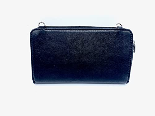 The Sak Iris Leather Smartphone Crossbody Carrier Black Floral Embossed - Image 2