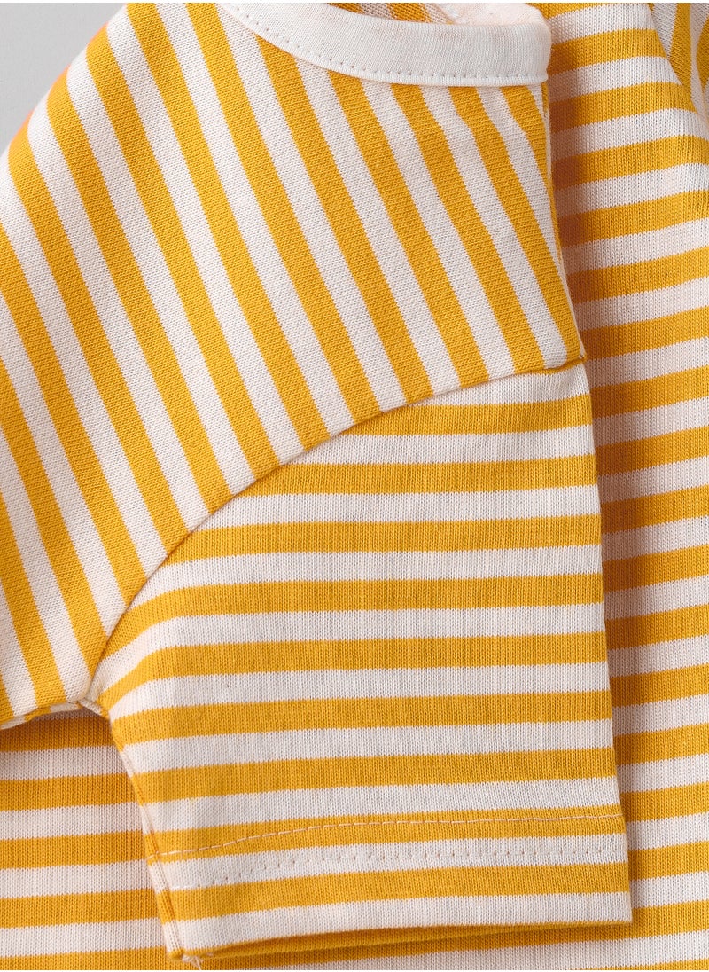 JAM Boys' Yellow Striped Cotton Polo T-Shirt  - Image 4