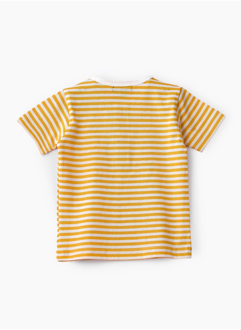 JAM Boys' Yellow Striped Cotton Polo T-Shirt  - Image 2