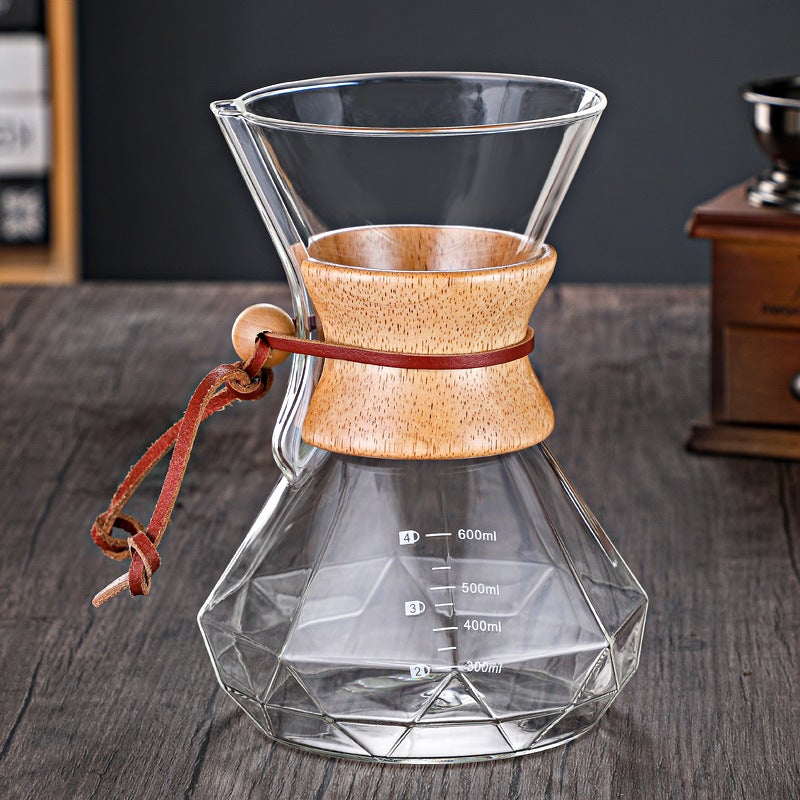 Directly Supplied High Borosilicate Glass Coffee Pot Coffee Sharing Pot Wooden Handle Hand Brewed Pot Coffee Pot Set Can Be Printed With Logo - Image 5