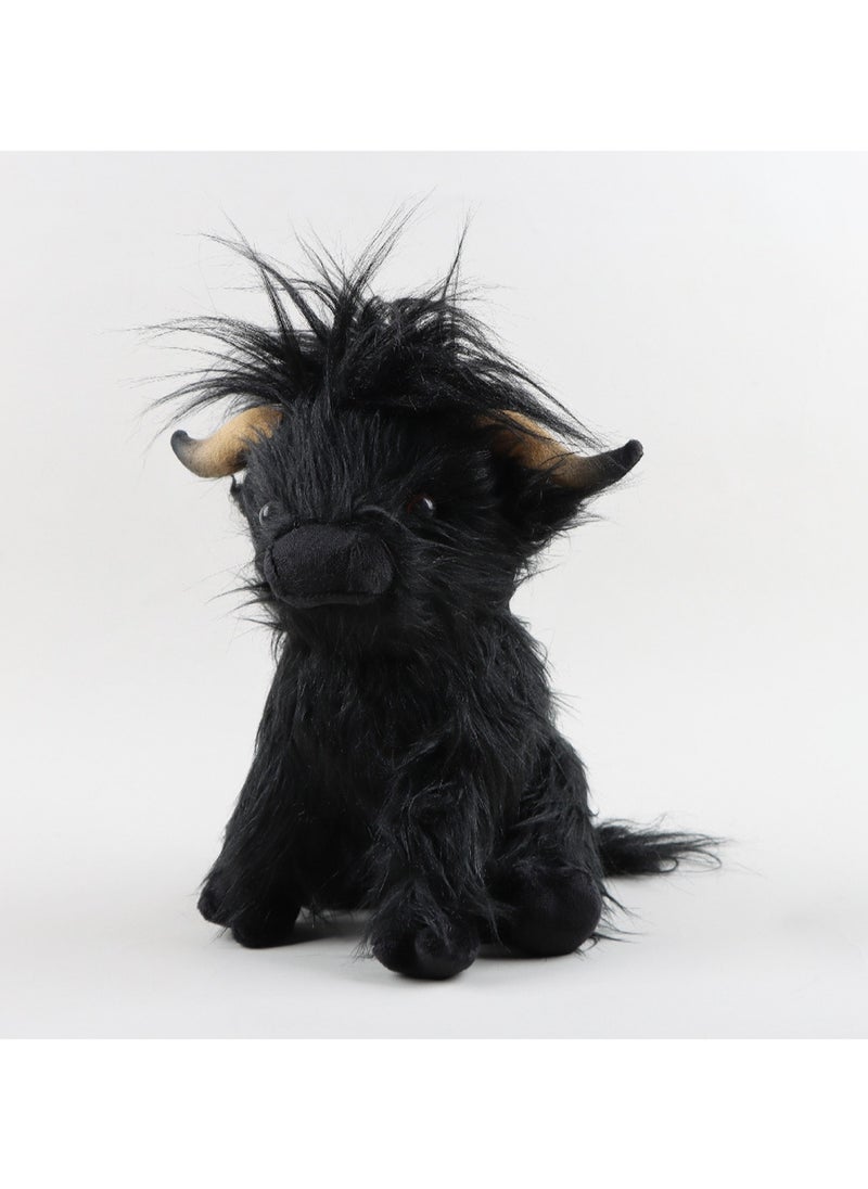 Generic - 25 CM Cute Yak Plush Doll Soft Stuffed Toys For Boys And Girls Gift (Black) - Image 1