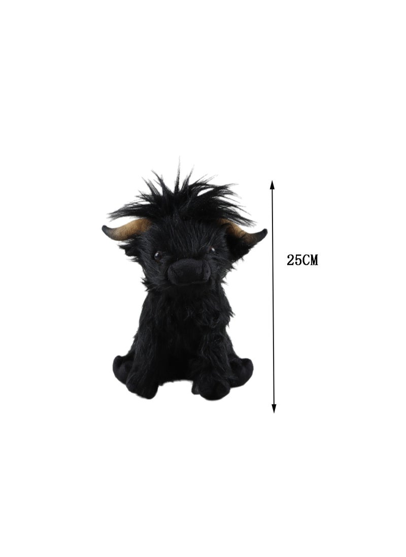 Generic - 25 CM Cute Yak Plush Doll Soft Stuffed Toys For Boys And Girls Gift (Black) - Image 1
