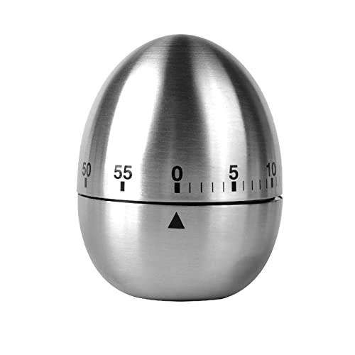 Jayron JR-WG015 Egg Kitchen Timer Stainless Steel Mechanical Rotating Alarm 60 Minutes Count Down Timer for Cooking Learning - Image 1