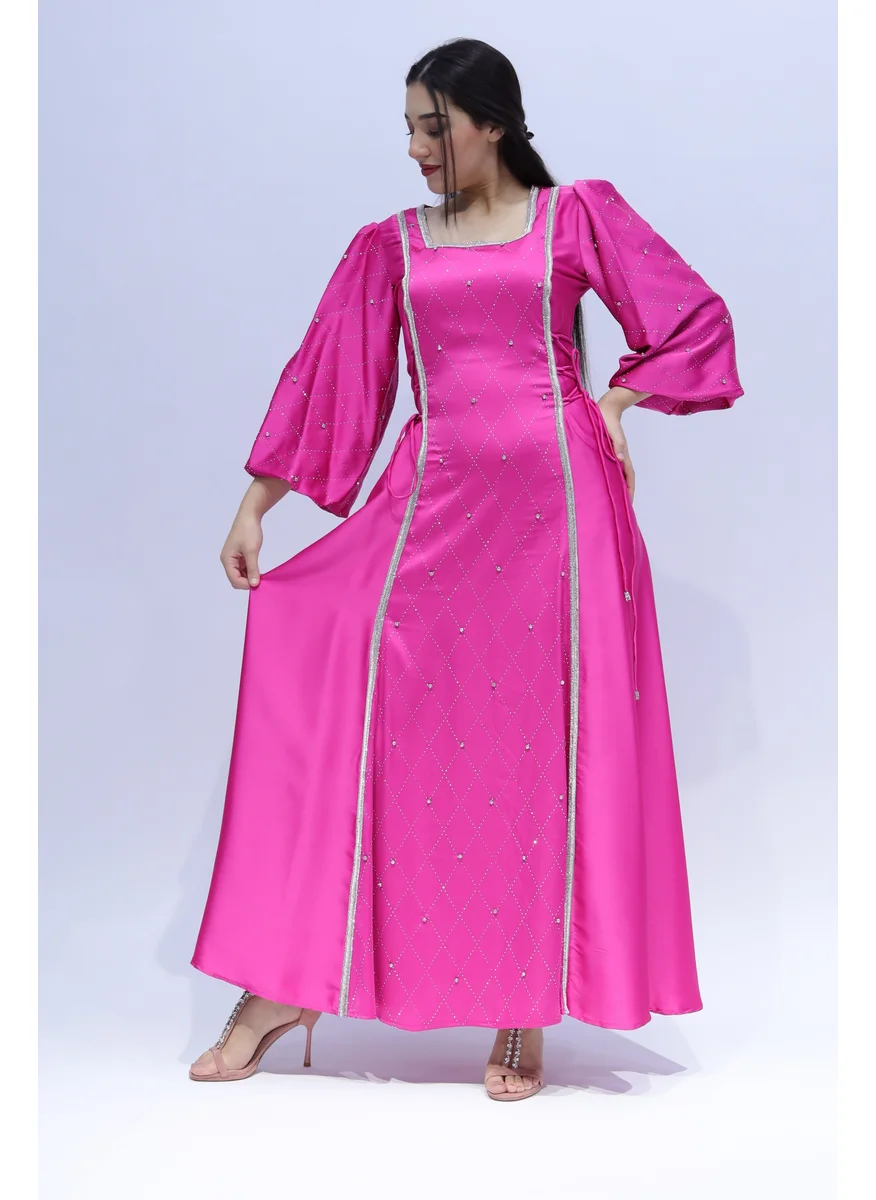 ان لاف Women party dress in Pink color for winter season