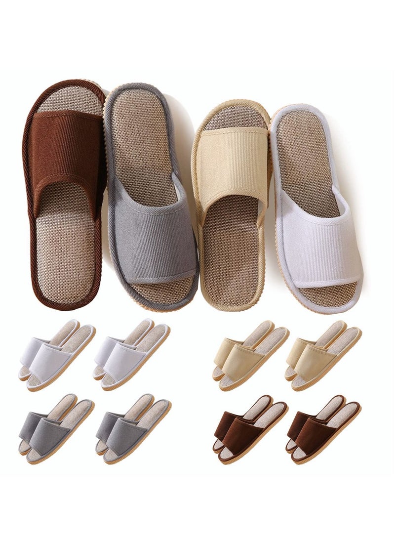 Y&D 8 Pairs Disposable Slippers for Guests,House Guests, Open Toe Indoor Comfortable Washable,Multi-Color Casual Spa House,Hotel,Travel,Unisex Universal Size - Image 1