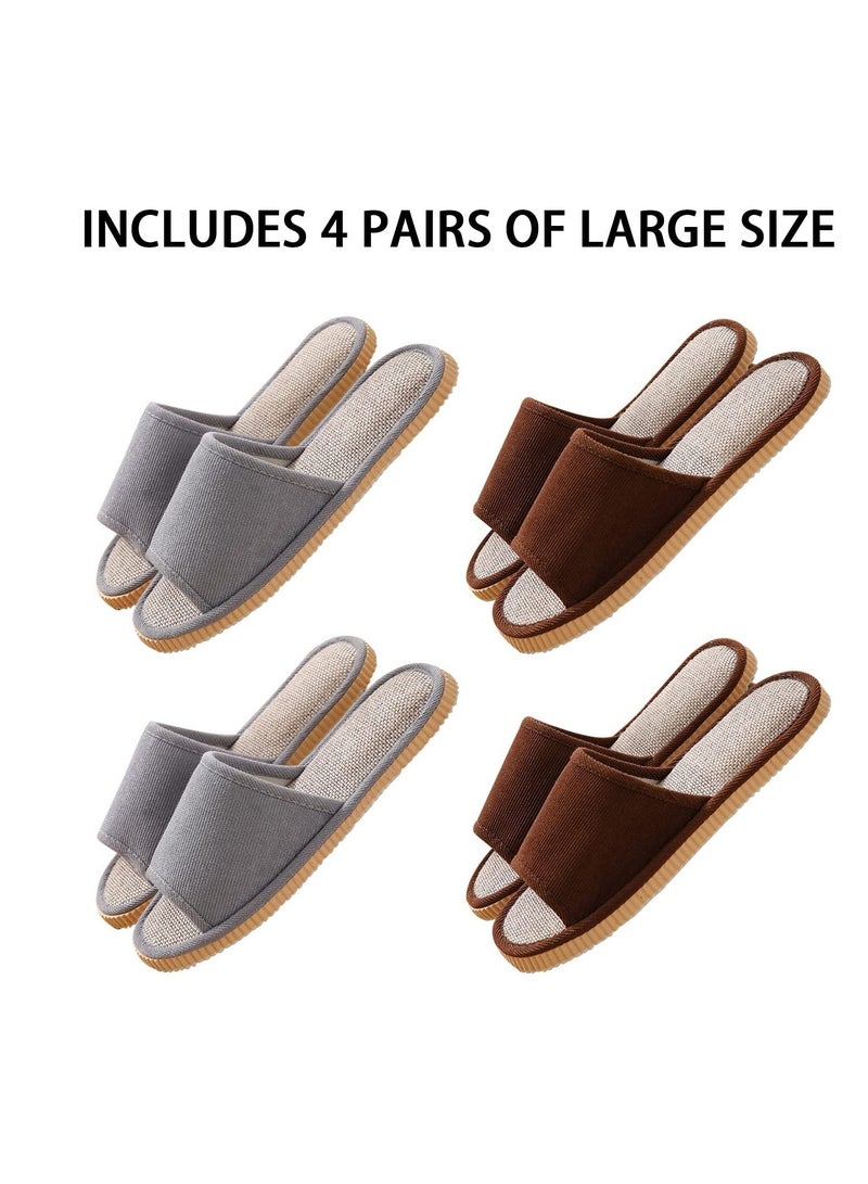 Y&D 8 Pairs Disposable Slippers for Guests,House Guests, Open Toe Indoor Comfortable Washable,Multi-Color Casual Spa House,Hotel,Travel,Unisex Universal Size - Image 3