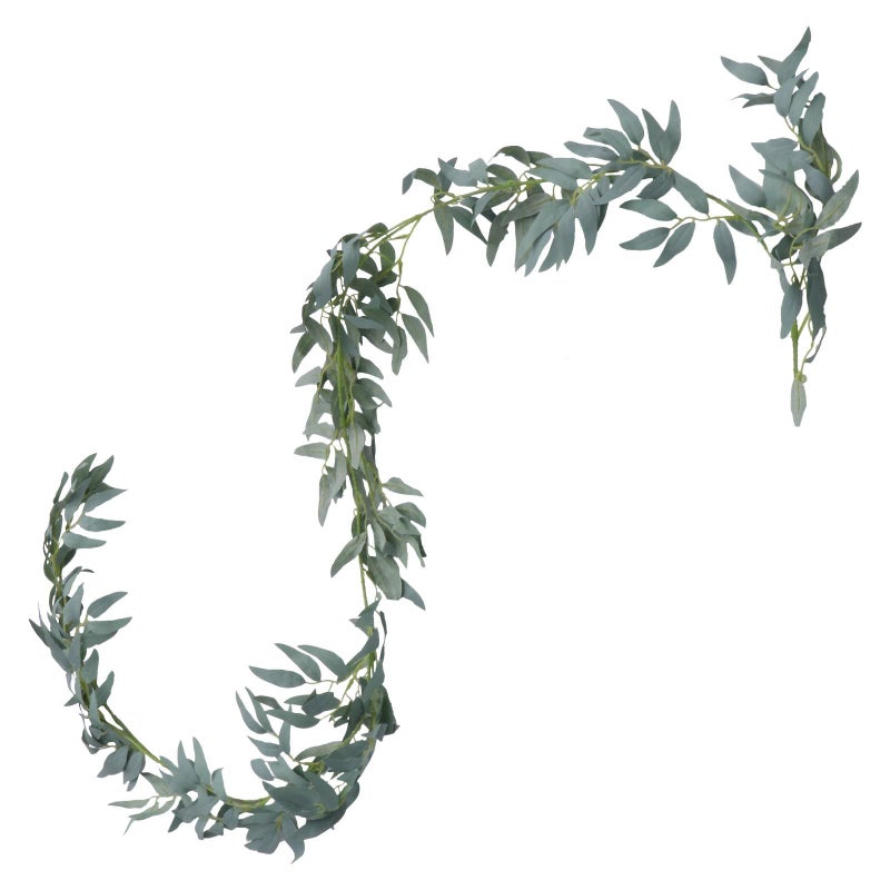 Green Plastic Willow Garland Wall Hanging Decor for Wedding Party Backdrop Indoor Event Decoration - Image 2