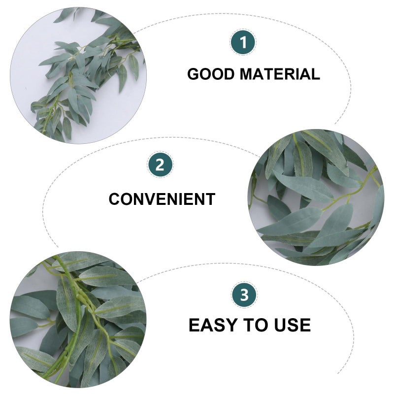 Green Plastic Willow Garland Wall Hanging Decor for Wedding Party Backdrop Indoor Event Decoration - Image 4
