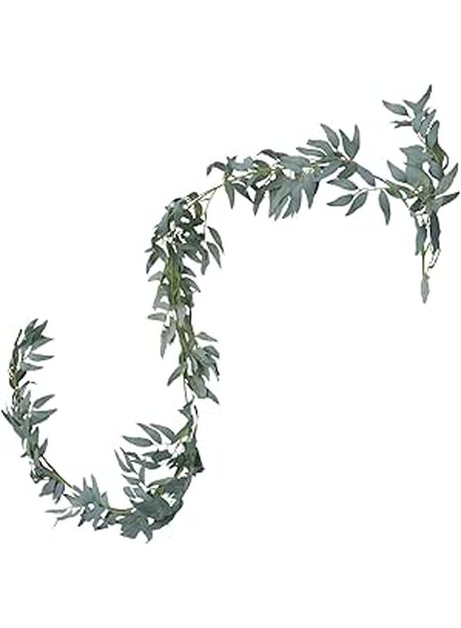 Green Plastic Willow Garland Wall Hanging Decor for Wedding Party Backdrop Indoor Event Decoration - Image 1