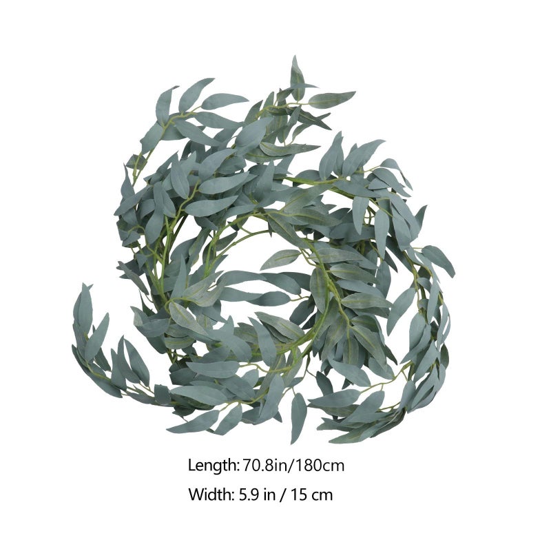 Green Plastic Willow Garland Wall Hanging Decor for Wedding Party Backdrop Indoor Event Decoration - Image 3