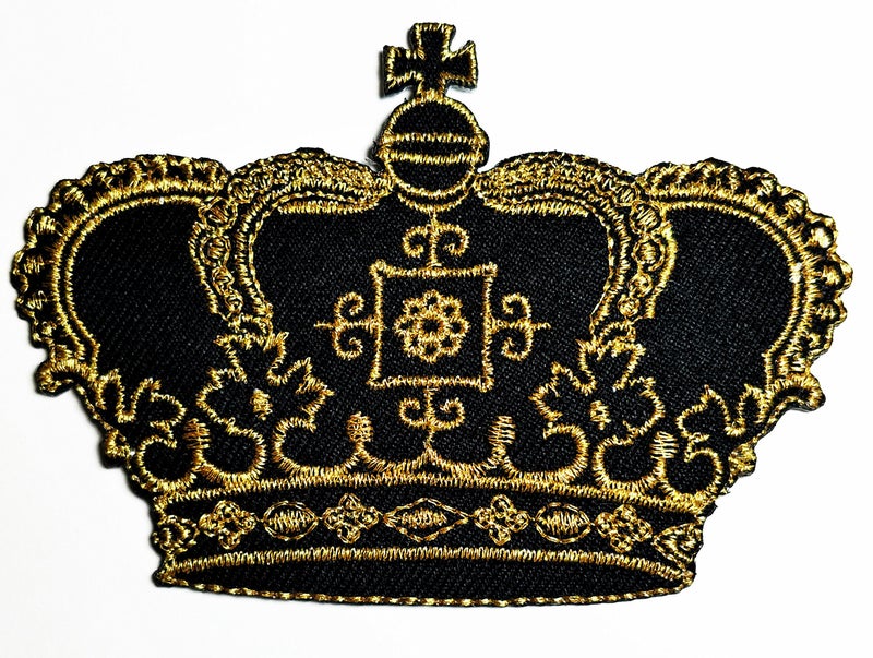 HHO CARTOON PATCH HHO Black Crown Imperial King Queen Embroidered Patch Embroidered DIY Patches, Cute Applique Sew Iron on Kids Craft Patch for Bags Jackets Jeans Clothes - Image 2