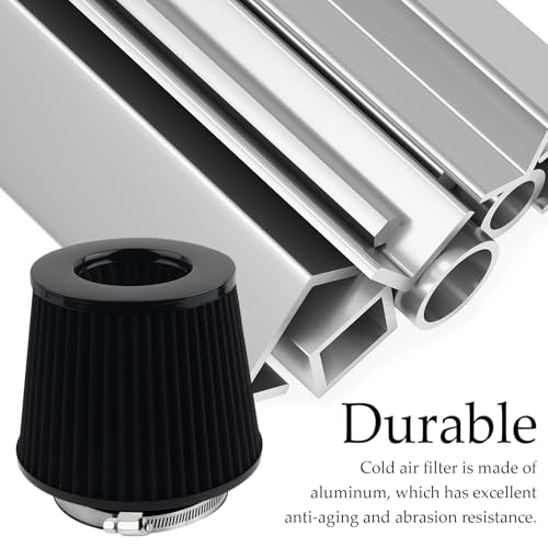 CXCCOI Cold Air Intake Filter with 76,89,102mm Adapter Ring,Round Cone Air Filter for Enhanced Engine Power,High-Performance Cold Air Intake Kit for Most Vehicles - Image 3