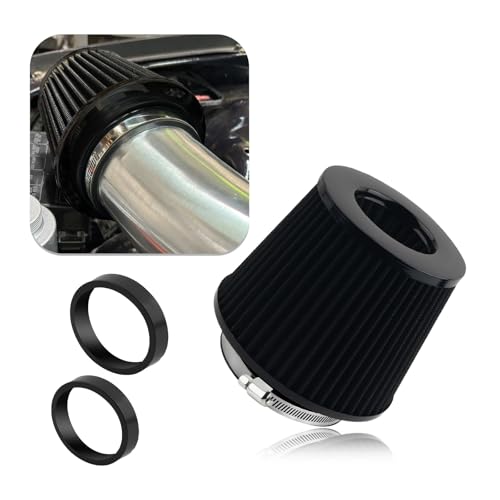CXCCOI Cold Air Intake Filter with 76,89,102mm Adapter Ring,Round Cone Air Filter for Enhanced Engine Power,High-Performance Cold Air Intake Kit for Most Vehicles - Image 1