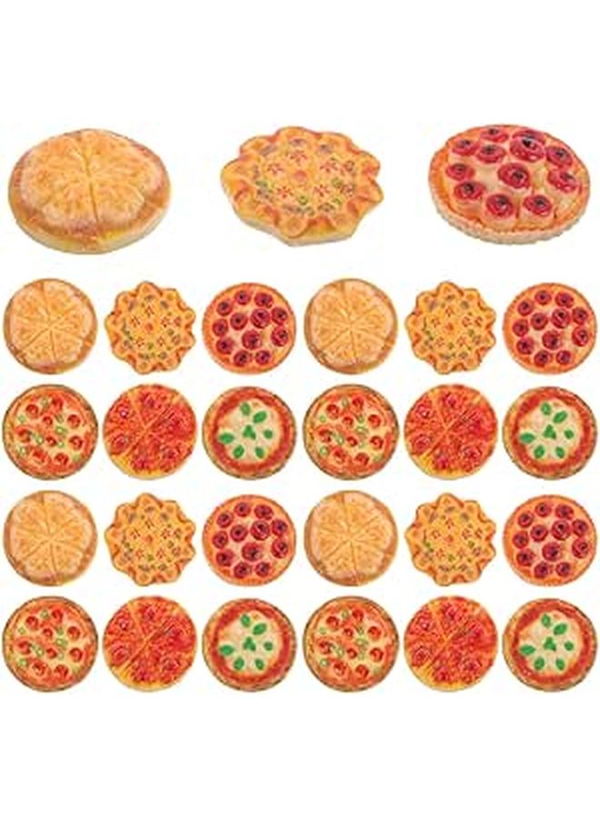 60 Pcs Realistic Miniature Pizza Resin Food Models For Dollhouse Pretend Play - Image 1